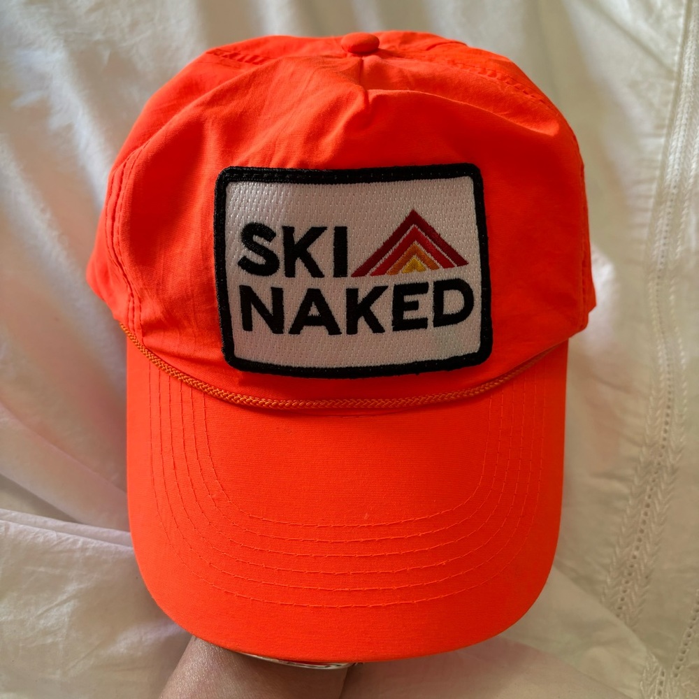 Aviator Nation Neon Orange Ski Naked Snapback Hat